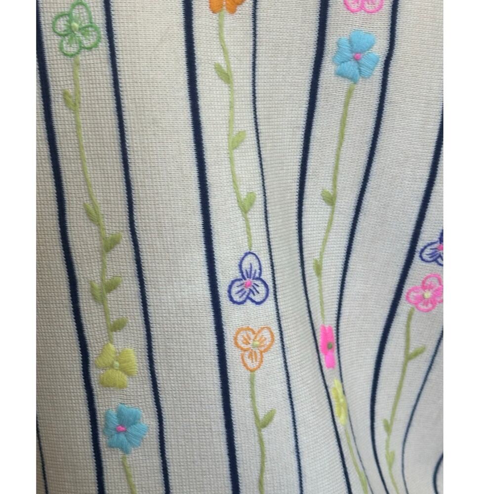 Vintage 60s Puccini Wool Embroidered Floral Stripe Cardigan Mod Preppy Size 8 - Picture 5 of 9
